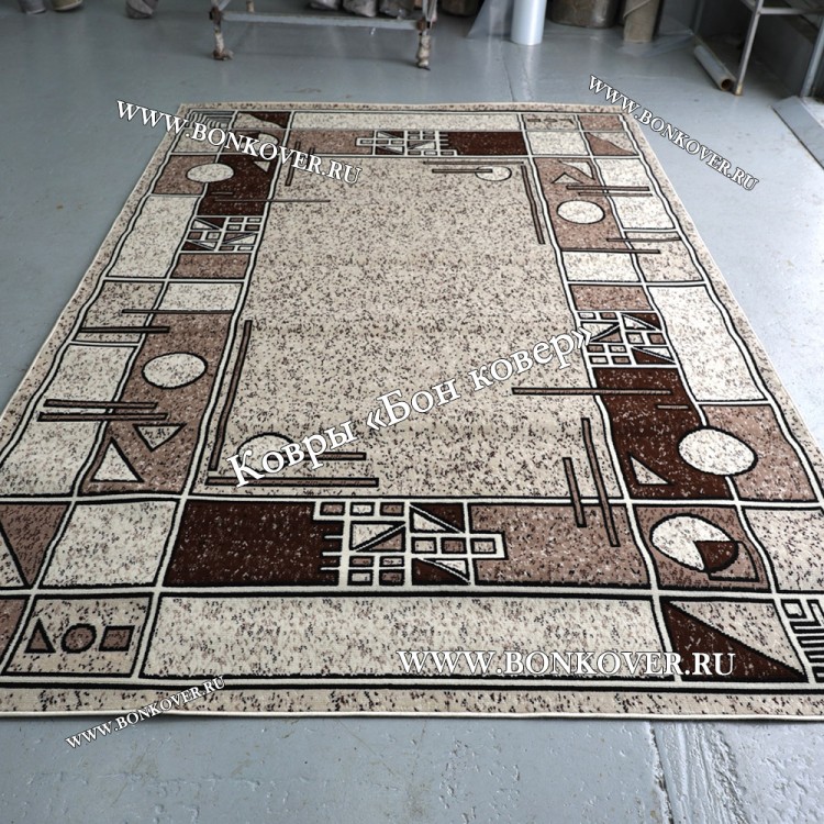 Ковер Лайт Карпет Дизайн 30407 Бежево-Коричневый